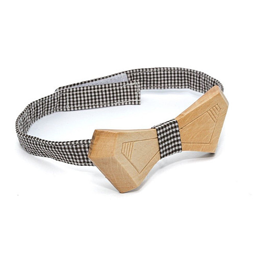 Деревянная галстук бабочка Gofin необычная светлая GBDH-8142