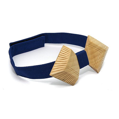 Деревянная галстук бабочка Gofin пика с полосками GBDH-8145