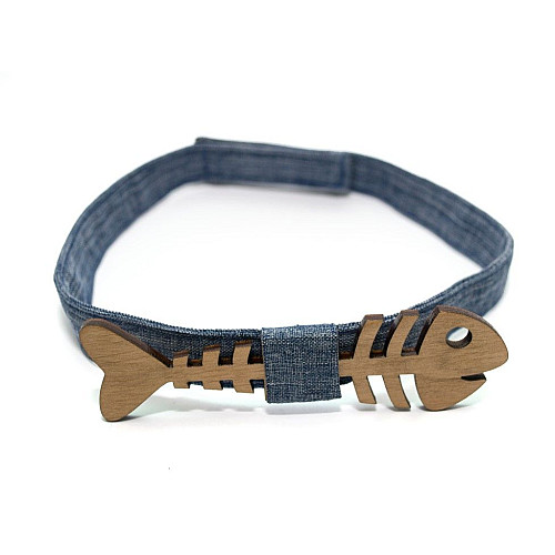 Дерев'яний краватка метелик Gofin риба скелет GBDH-8149