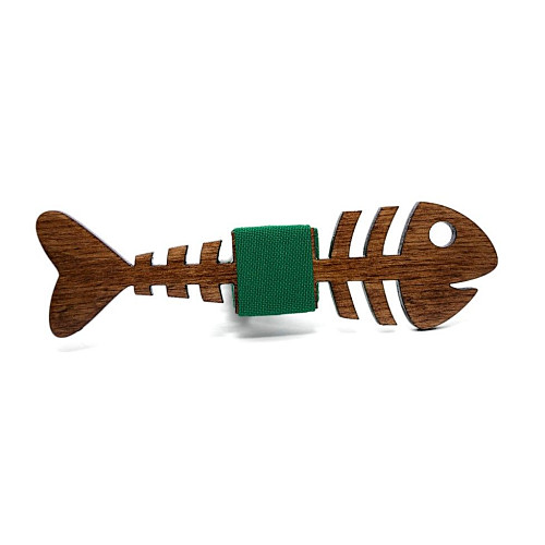 Дерев'яний краватка метелик Gofin риба скелет темний GBDH-8153