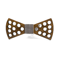 Дерев'яний темний краватка метелик Gofin з отворами GBDH-8154