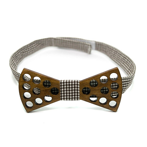 Дерев'яний темний краватка метелик Gofin з отворами GBDH-8154