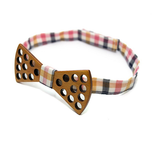 Деревянная галстук бабочка Gofin с отворами GBDH-8156