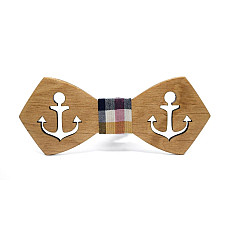 Деревянная бабочка Gofin с вырезанным якорем GBDH-8167