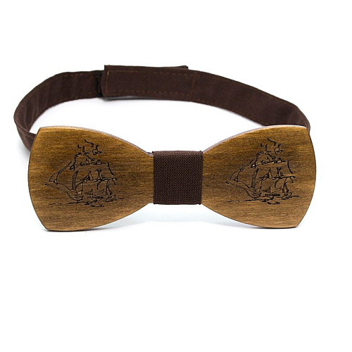 Деревянная галстук бабочка Gofin корабль GBDH-8177