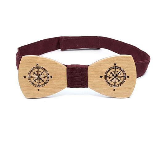 Деревянная галстук бабочка Gofin компас GBDH-8183