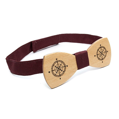 Деревянная галстук бабочка Gofin компас GBDH-8183