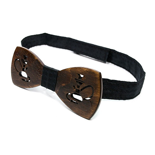 Деревянная галстук бабочка Gofin кальян темная GBDH-8185