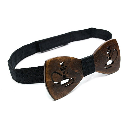 Деревянная галстук бабочка Gofin кальян темная GBDH-8185