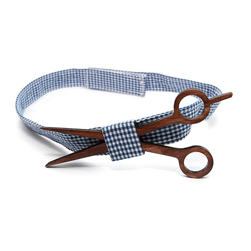 Деревянная галстук бабочка Gofin с ножницами GBDH-8188