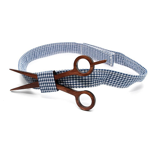 Деревянная галстук бабочка Gofin с ножницами GBDH-8188