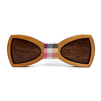 Дерев'яний краватка метелик Gofin двошаровий з вирізом GBDH-8190