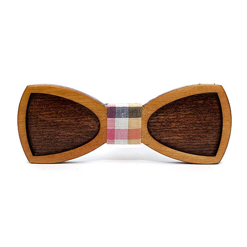 Дерев'яний краватка метелик Gofin двошаровий з вирізом GBDH-8190