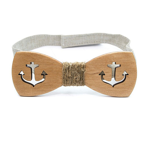 Деревянная галстук бабочка Gofin якорь GBDH-8191