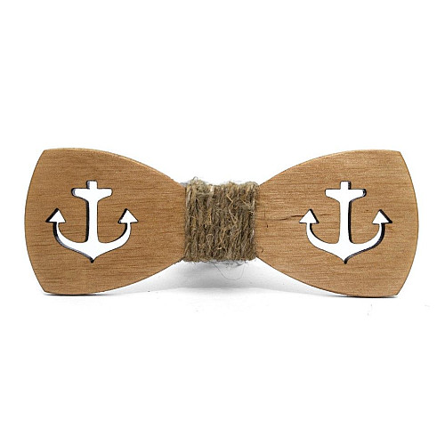 Деревянная галстук бабочка Gofin якорь GBDH-8191