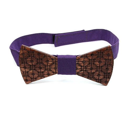 Деревянная галстук бабочка Gofin с гравировкой узора GBDH-8197