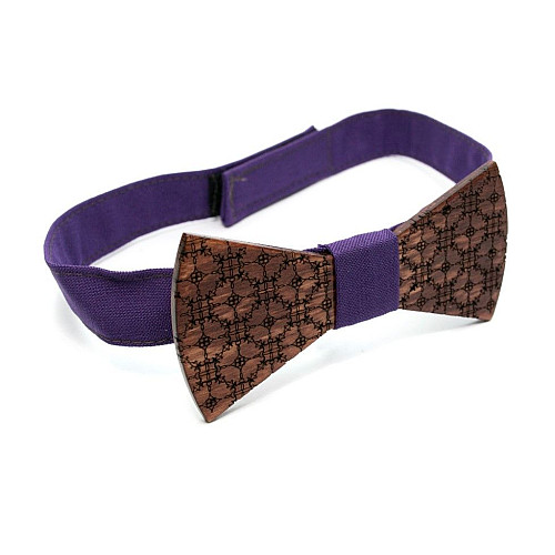 Деревянная галстук бабочка Gofin с гравировкой узора GBDH-8197