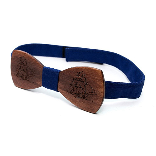 Деревянная галстук бабочка Gofin с кораблем GBDH-8200