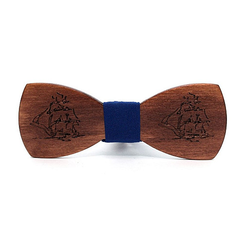Деревянная галстук бабочка Gofin с кораблем GBDH-8200