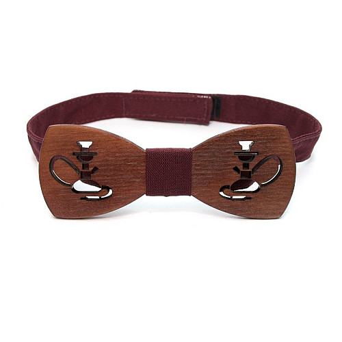 Деревянная галстук бабочка Gofin с кальяном GBDH-8203