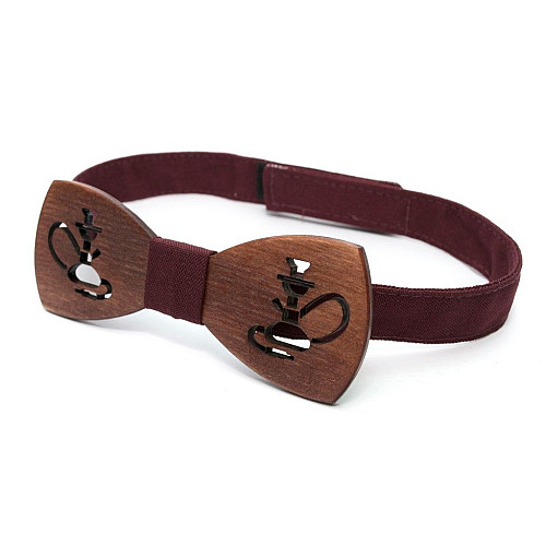 Деревянная галстук бабочка Gofin с кальяном GBDH-8203