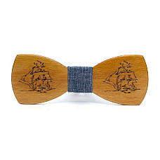 Деревянная галстук бабочка Gofin парусник GBDH-8208