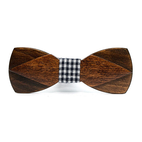 Деревянная галстук бабочка Gofin стрела темная GBDH-8209