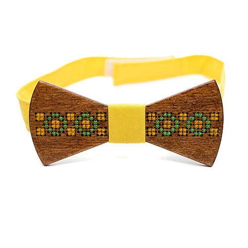 Деревянная галстук бабочка Gofin вышывка GBDH-8210