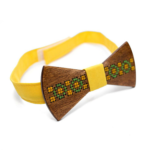 Деревянная галстук бабочка Gofin вышывка GBDH-8210