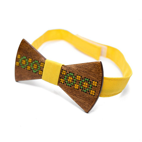 Деревянная галстук бабочка Gofin вышывка GBDH-8210