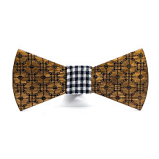 Деревянная галстук бабочка Gofin с гравировкой GBDH-8212