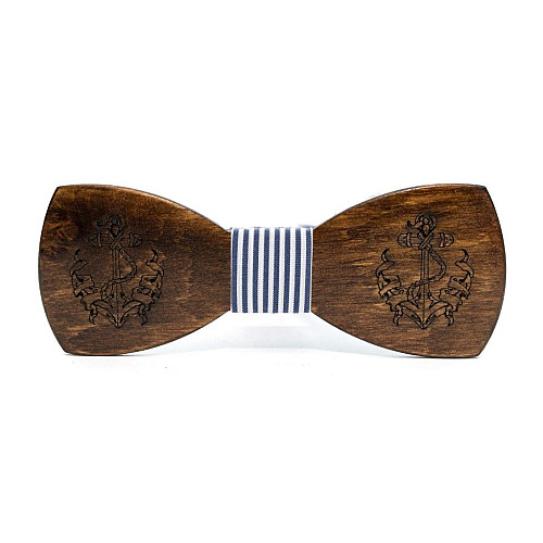 Дерев'яний метелик Gofin з гравіруванням якоря GBDH-8213