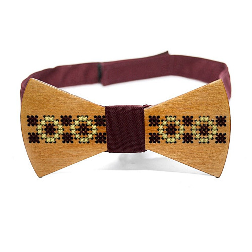 Деревянная галстук бабочка Gofin с елементами вишивки GBDH-8217