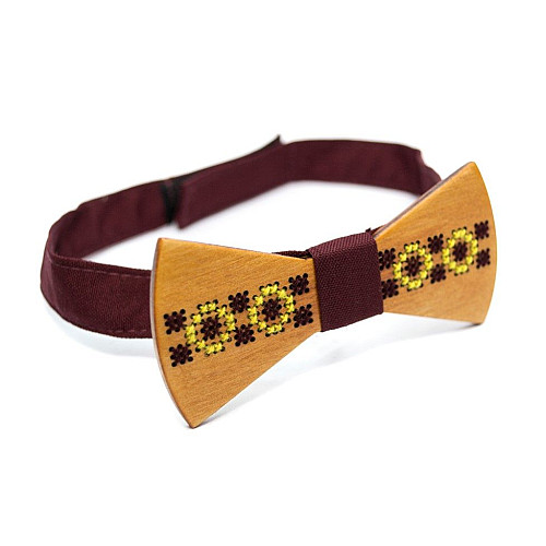 Деревянная галстук бабочка Gofin с елементами вишивки GBDH-8217