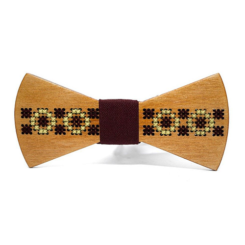 Деревянная галстук бабочка Gofin с елементами вишивки GBDH-8217