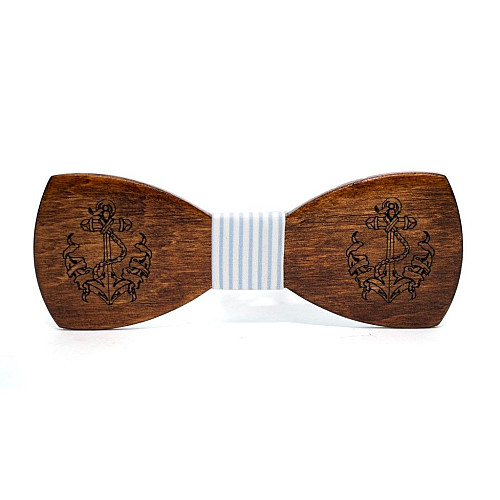 Деревянная галстук бабочка Gofin якорь дизайнерский GBDH-8218