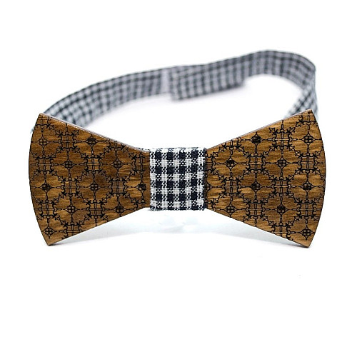 Дерев'яний краватка метелик Gofin гравірування візерунка GBDH-8219