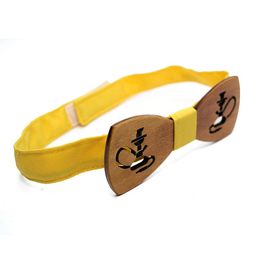 Светлая деревянная галстук бабочка Gofin с кальяном GBDH-8222