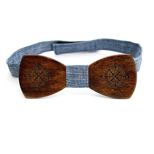 Темний дерев'яний краватка метелик Gofin компас GBDH-8223