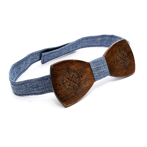 Темний дерев'яний краватка метелик Gofin компас GBDH-8223