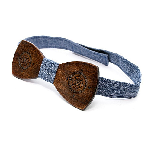 Темний дерев'яний краватка метелик Gofin компас GBDH-8223