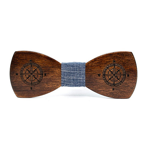 Темний дерев'яний краватка метелик Gofin компас GBDH-8223