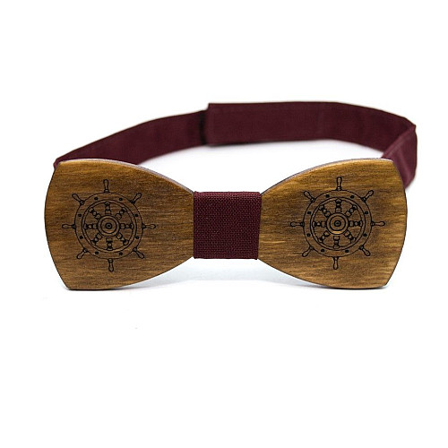 Дерев'яний краватка метелик Gofin темний штурвал GBDH-8227