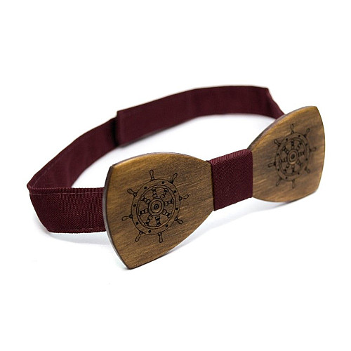 Дерев'яний краватка метелик Gofin темний штурвал GBDH-8227