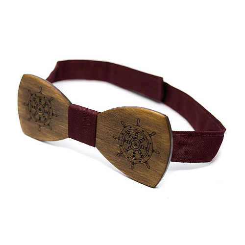 Дерев'яний краватка метелик Gofin темний штурвал GBDH-8227