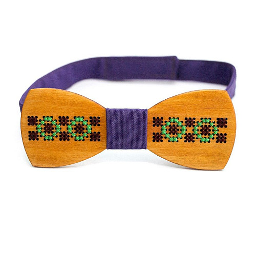 Вышитая деревянная галстук бабочка Gofin GBDH-8231