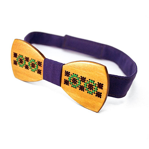 Вышитая деревянная галстук бабочка Gofin GBDH-8231