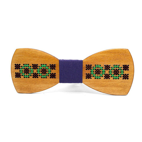 Вышитая деревянная галстук бабочка Gofin GBDH-8231