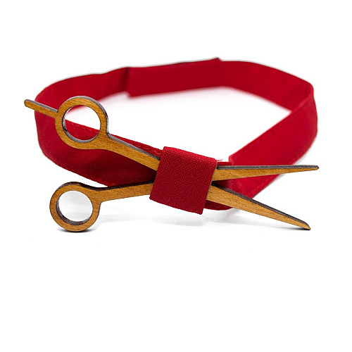 Деревянная галстук бабочка Gofin в виде ножниц GBDH-8235