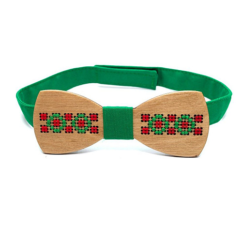 Деревянная бабочка Gofin класическая с вышивкой GBDH-8250